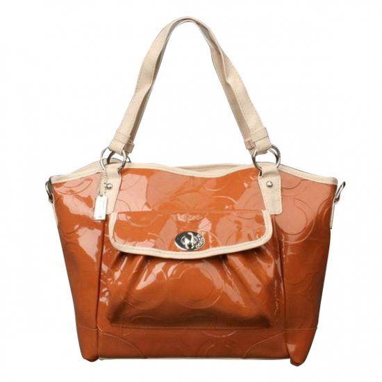 Coach Bleecker Riley Carryall Small Orange Satchels ECJ Coach Bleecker Riley Carryall Small Orange Satchels ECJ